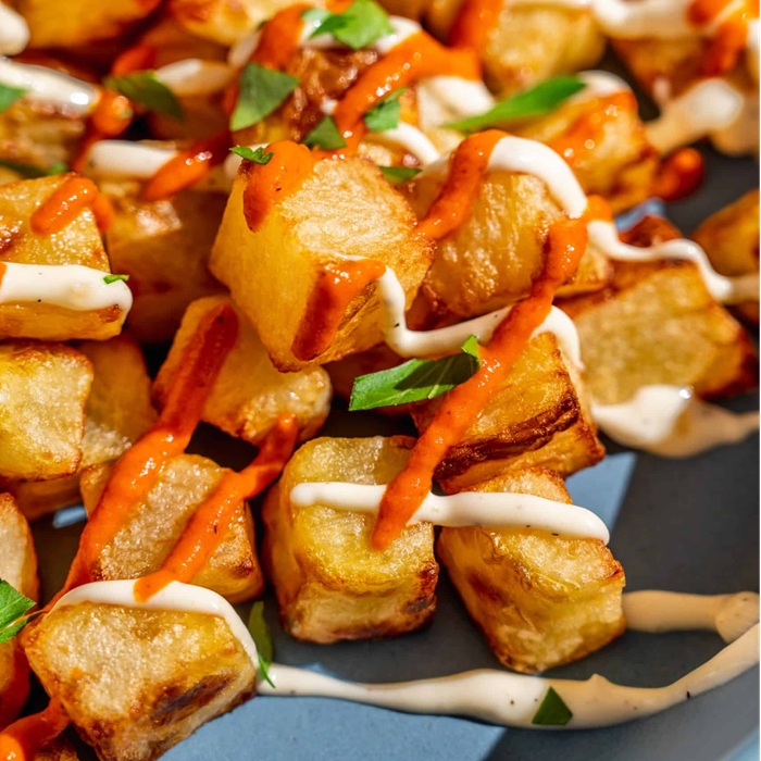 Air fryer patatas bravas — a Spain dish