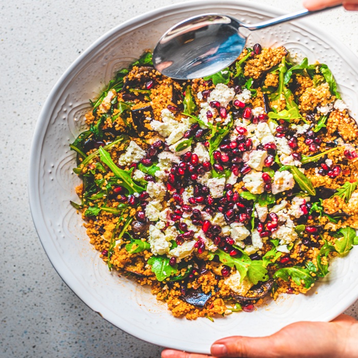 Aubergine couscous salad — a Turkey dish