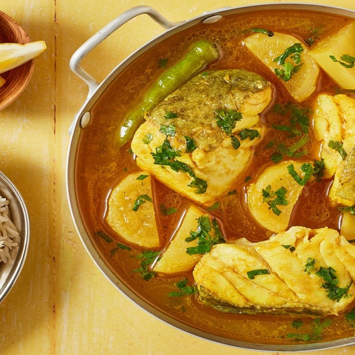 Bangladeshi fish curry with daikon — seafood