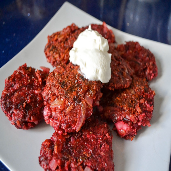 Beetroot latkes — a Ukraine dish