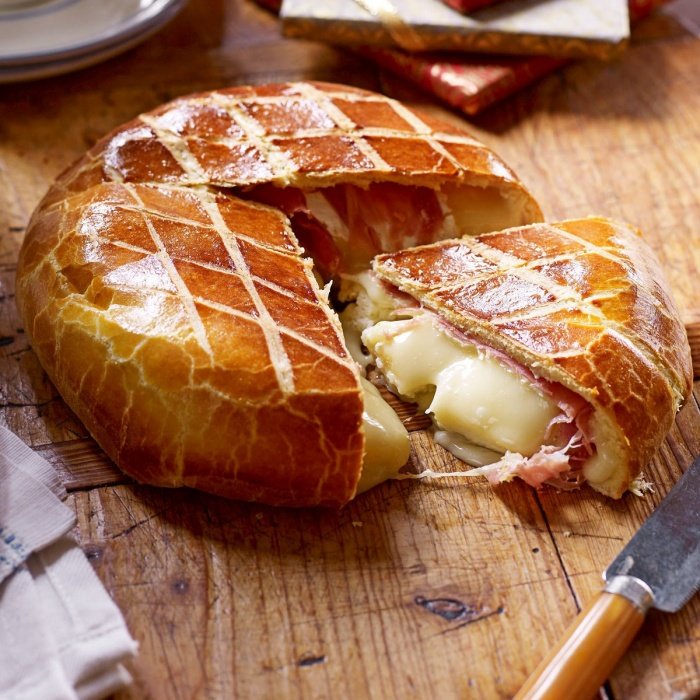 Brie wrapped in prosciutto & brioche — a France dish