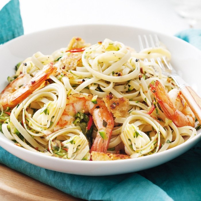 Chilli prawn linguine — a Italy dish