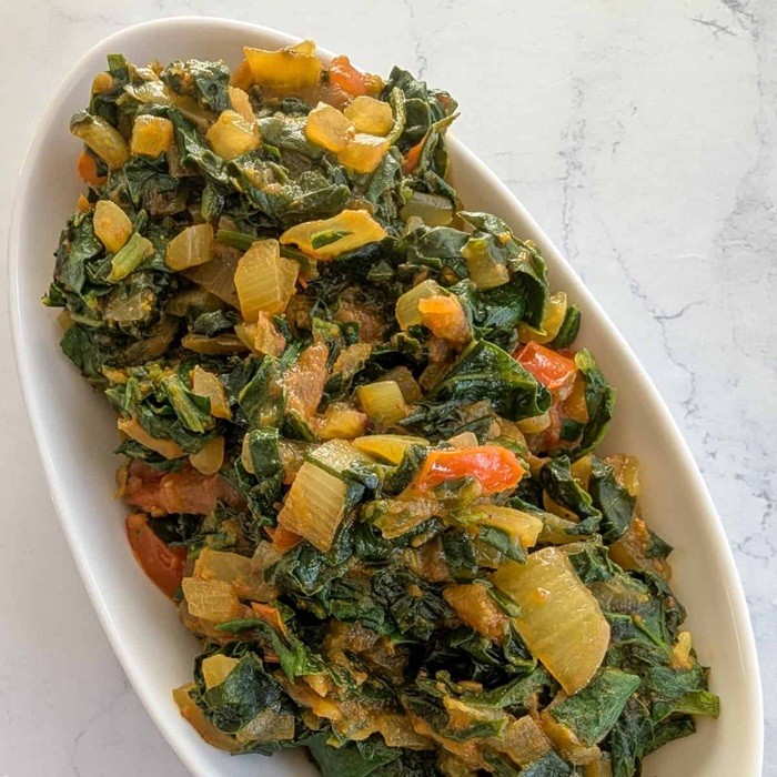 Curried Spinach from Botswana — side