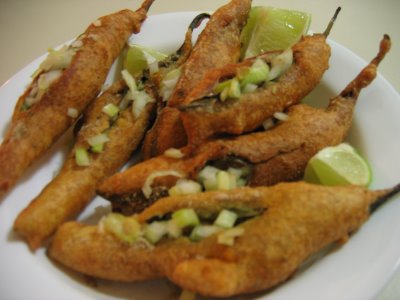 Deep Fried Chiles Stuffed with Potato (Mirchi Bada) — world recipes