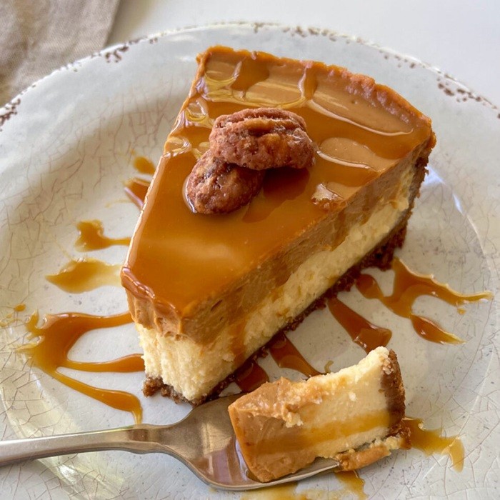 Dulce de Leche Cheesecake with a Maria Cookie Crust. — dessert