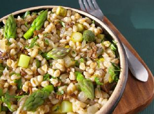 Farro With Mushrooms and Asparagus — side dish