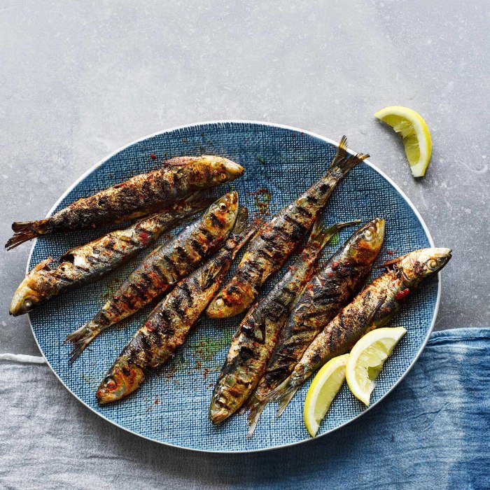 Grilled Portuguese sardines — a Portugal dish