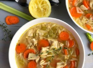 Light Greek Lemon Chicken Orzo Soup — lunch