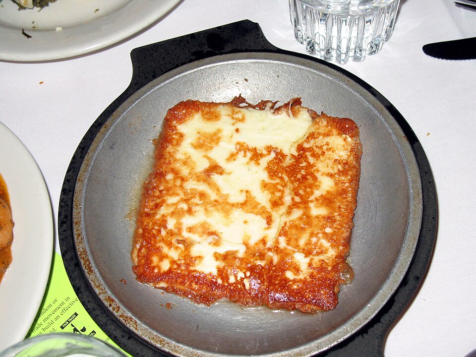 Pan-Fried White Brined Cheese (Saganaki) — world recipes