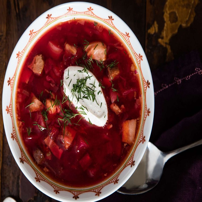 Pork rib bortsch — a Poland dish