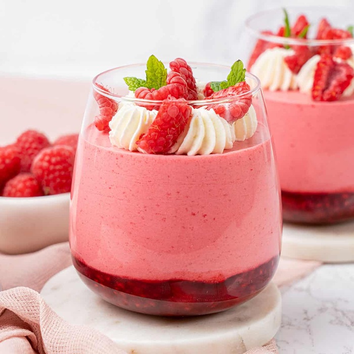 Raspberry mousse — a Poland dish