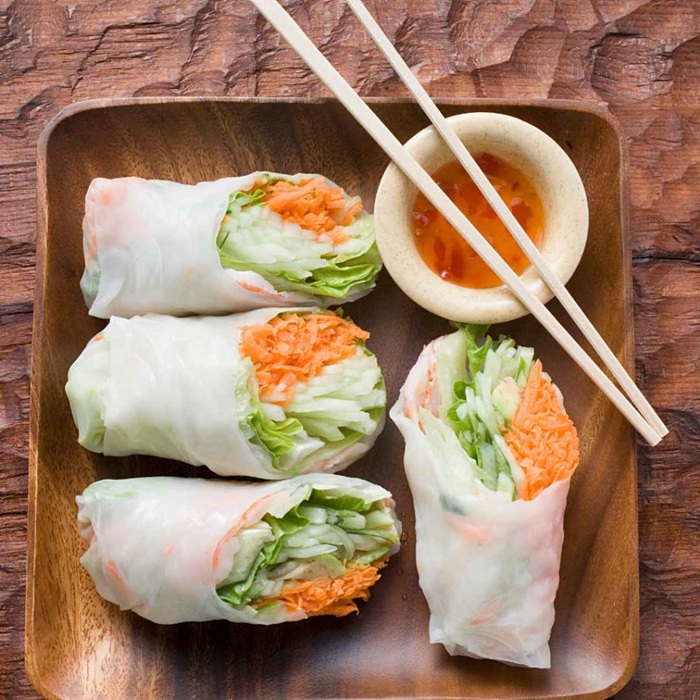 Salmon noodle wraps — a Vietnam dish