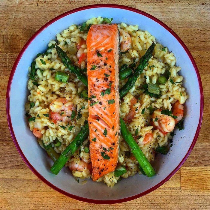Salmon Prawn Risotto — a Italy dish