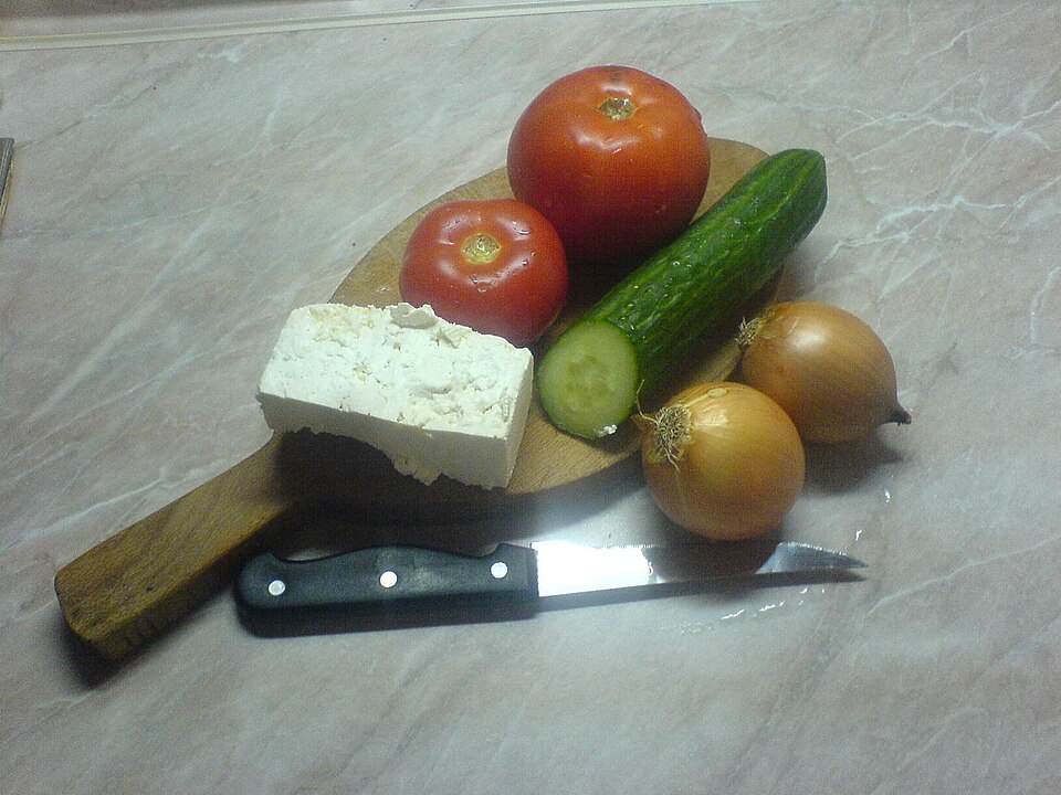 Shopska Salata (Tomato, Cucumber, and Bell Pepper Salad) — world recipes