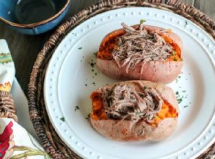 Shredded Roast Beef Stuffed Sweet Potatoes (Whole 30 & PALEO) — lunch