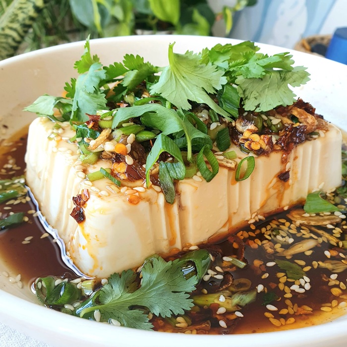 Silken Tofu with Sesame Soy Sauce — a China dish