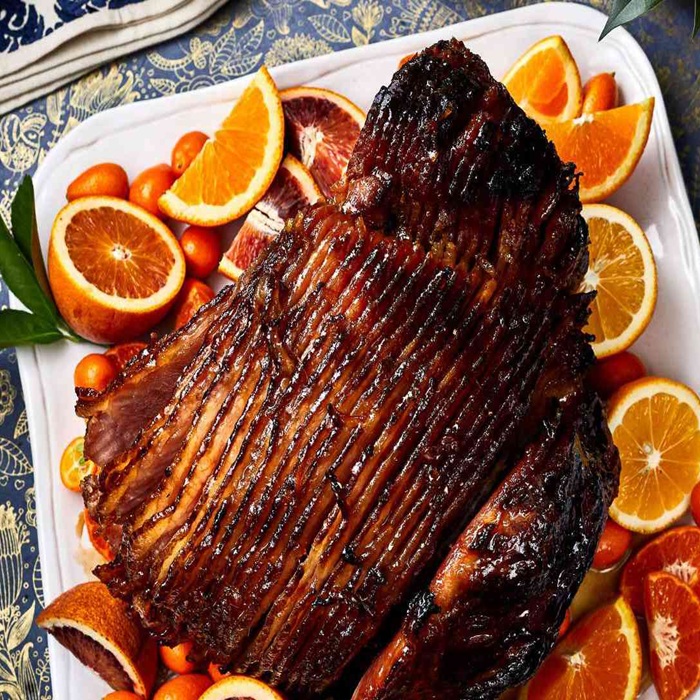 Slow-roasted ham with lemon, garlic & sage — a Poland dish
