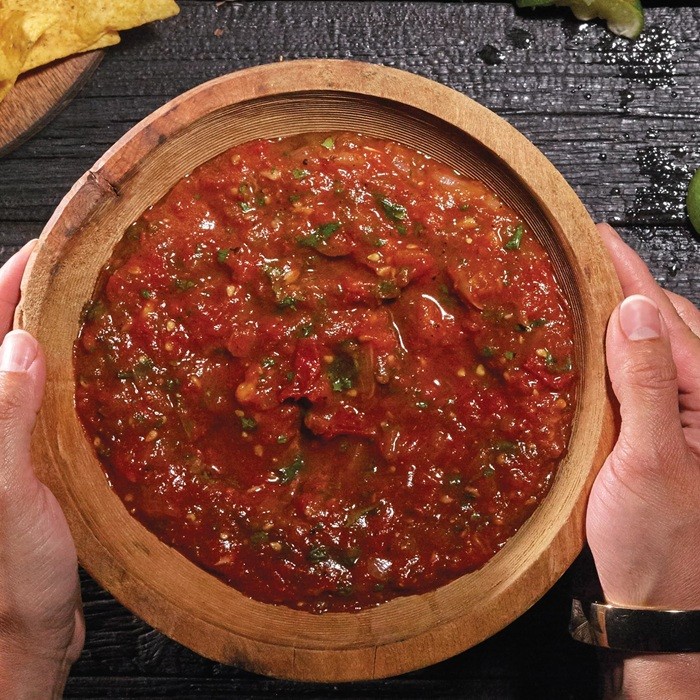 Smoky tomato pepper salsa — side