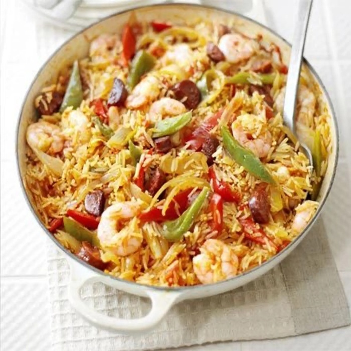 Spanish rice & prawn one-pot — a Spain dish