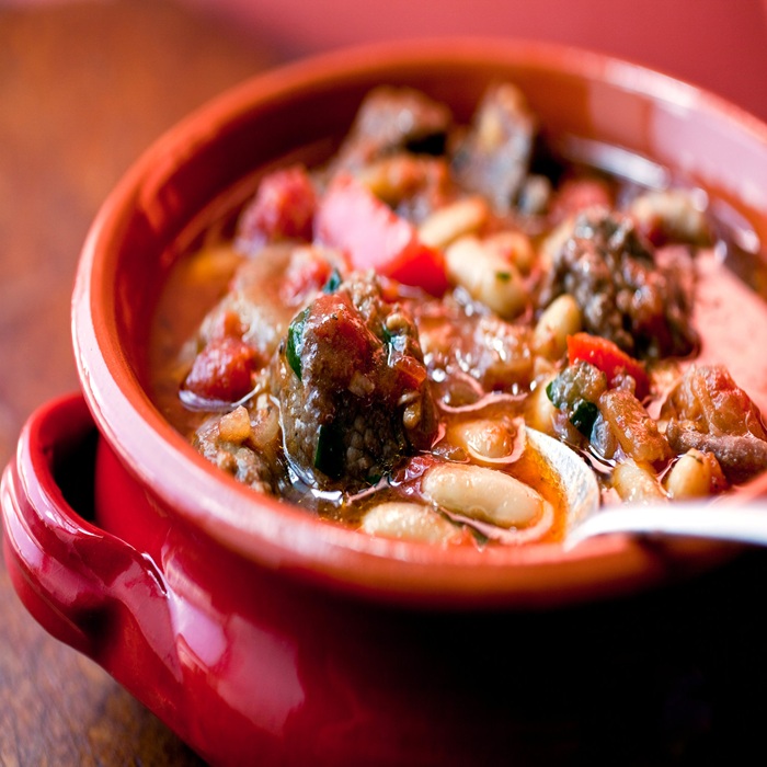 Spanish-style slow-cooked lamb shoulder & beans — a Spain dish