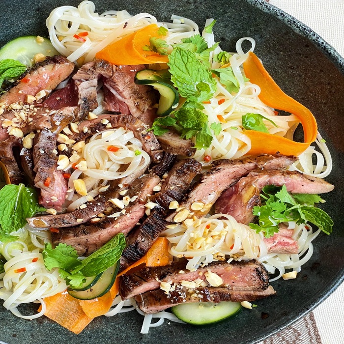 Steak & Vietnamese noodle salad — a Vietnam dish