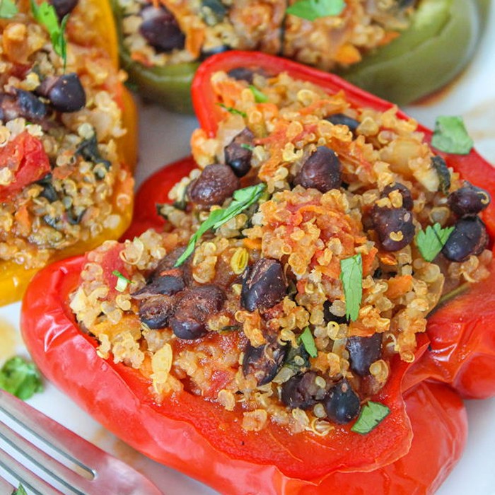 Stuffed Bell Peppers with Quinoa and Black Beans — a Mexico dish