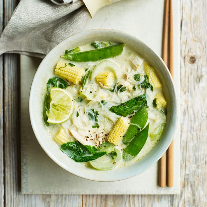 Thai green chicken soup — a Thailand dish
