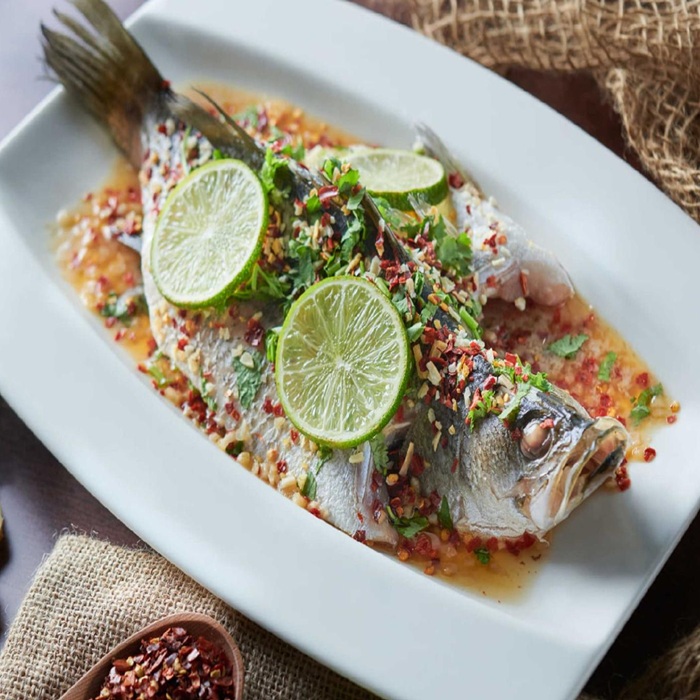 Thai-style steamed fish — a Thailand dish