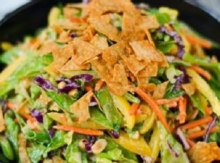 Thai Veggie Slaw with Peanut Dressing and Crispy Wontons — a China dish