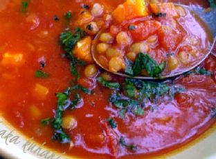 Tomato and lentil soup — soup